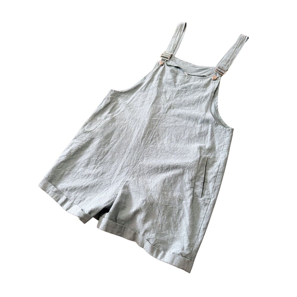 Teal Overall Shorts Women's Size Medium - Picture 2 of 2